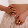 Jewelry Retro Classic Style Geometric 304 Stainless Steel 18K Gold Plated Rings