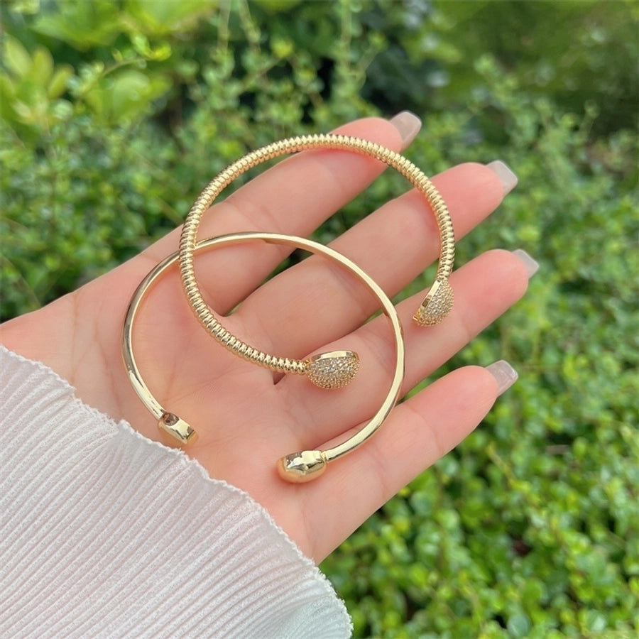 Multi-Style Copper Plating 18K Gold round Inlaid Full Rhinestone Zircon Bracelet Fashion High-End Suitable for Daily Wear Valentine's Day Gift