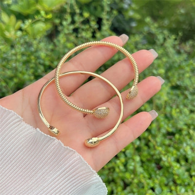 Multi-Style Copper Plating 18K Gold round Inlaid Full Rhinestone Zircon Bracelet Fashion High-End Suitable for Daily Wear Valentine's Day Gift