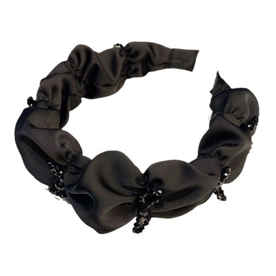 women's elegant simple style bow knot artificial crystal cloth hair band