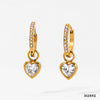 1 Pair Modern Style Heart Shape Plating 304 Stainless Steel Zircon 16K Gold Plated White Gold Plated Drop Earrings
