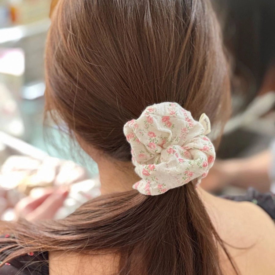 Small sweet summer garden Korean  floral lace hair band French super fairy Western style large intestine ring hair accessories