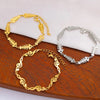 Jewelry IG Style Music Symbol Fish Bone 304 Stainless Steel 18K Gold Plated Bracelets Necklace