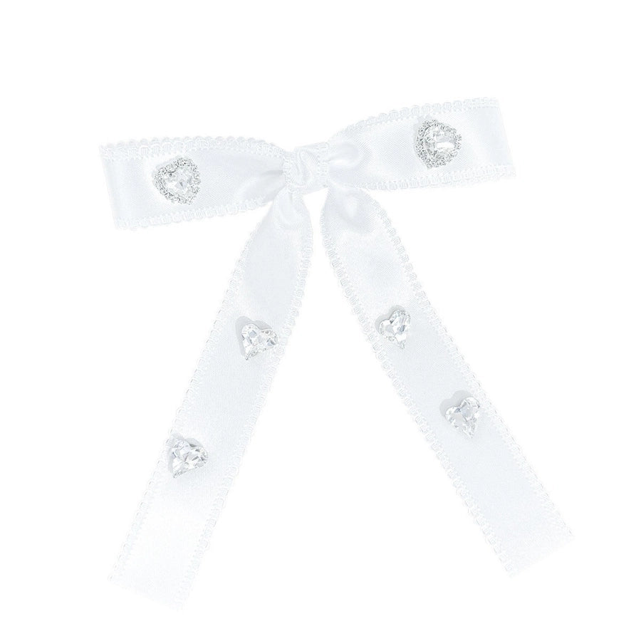 Women's Sweet Bow Knot Ribbon Inlay Rhinestones Hair Clip