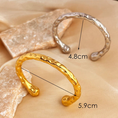 Elegant Simple Style Leaf 304 Stainless Steel 18K Gold Plated Bangle In Bulk