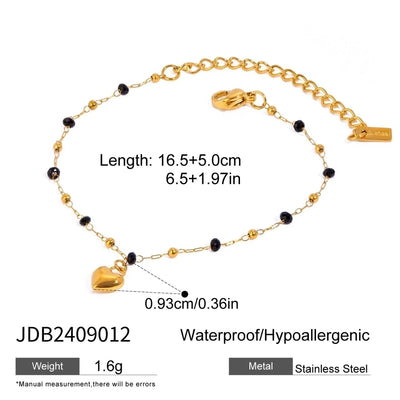 Simple Style Classic Style Heart Shape 304 Stainless Steel Bracelets In Bulk