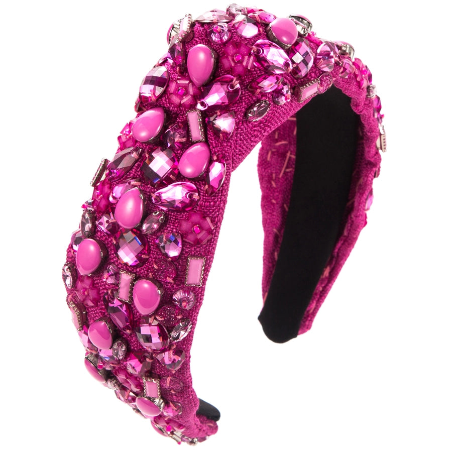 Women's Elegant Glam Geometric Alloy Cloth Inlay Resin Glass Hair Band