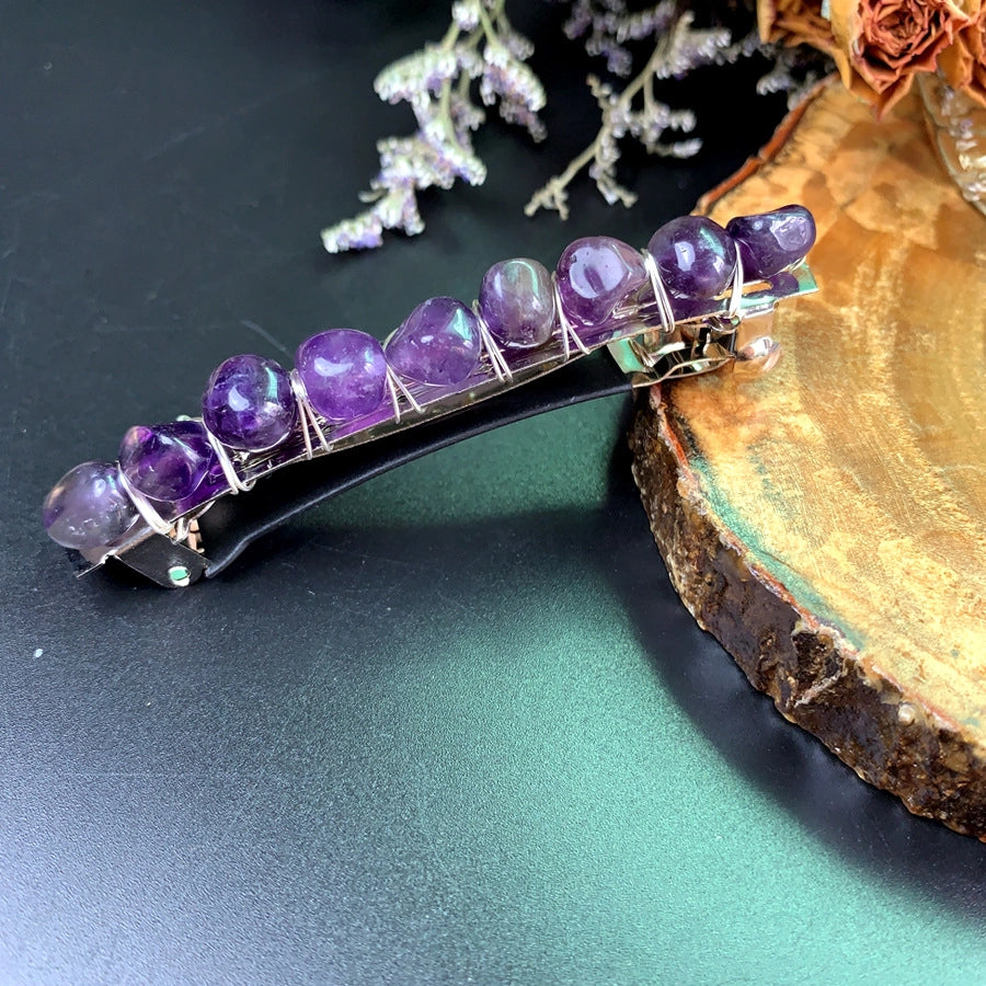 elegant lady geometric crystal plating hair clip