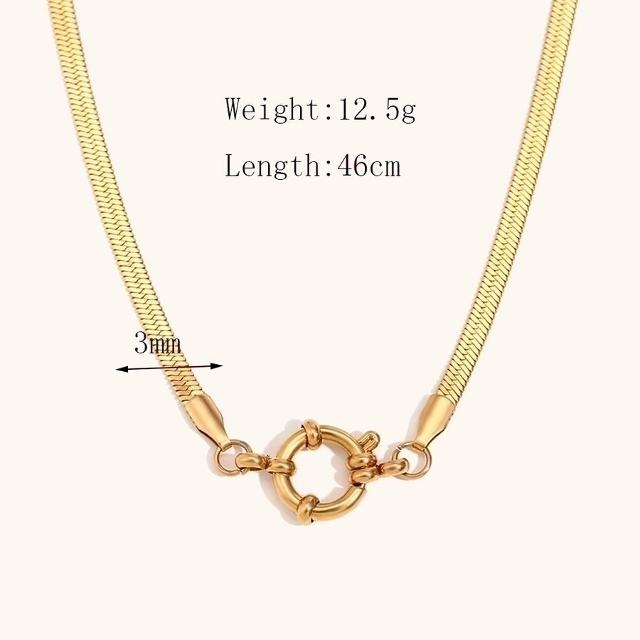 Jewelry Casual Basic Commute Solid Color 304 Stainless Steel 18K Gold Plated Pendant Necklace