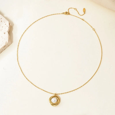 Jewelry Elegant Simple Style Geometric 304 Stainless Steel Artificial Pearls 14K Gold Plated Polishing Plating Inlay Rings Earrings Necklace