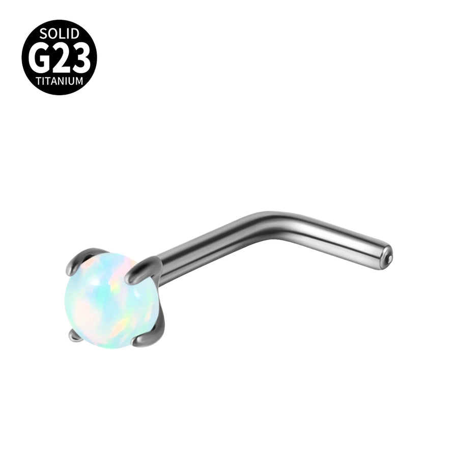 1 Piece Nose Rings & Studs Casual Vacation Round G23 Titanium Alloy Opal Zircon Nose Rings & Studs