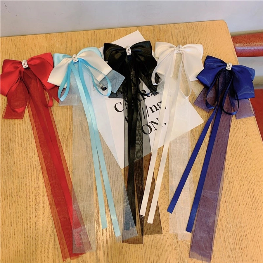 women's casual sweet commute bow knot fabric gauze hair clip