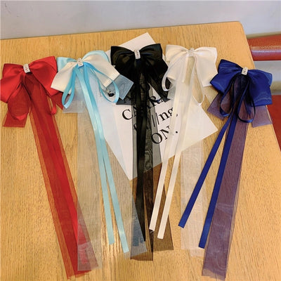 women's casual sweet commute bow knot fabric gauze hair clip