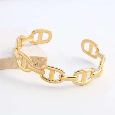 Simple Style Commute Geometric Grain 18K Gold Plated Gold Plated 304 Stainless Steel  Bangle