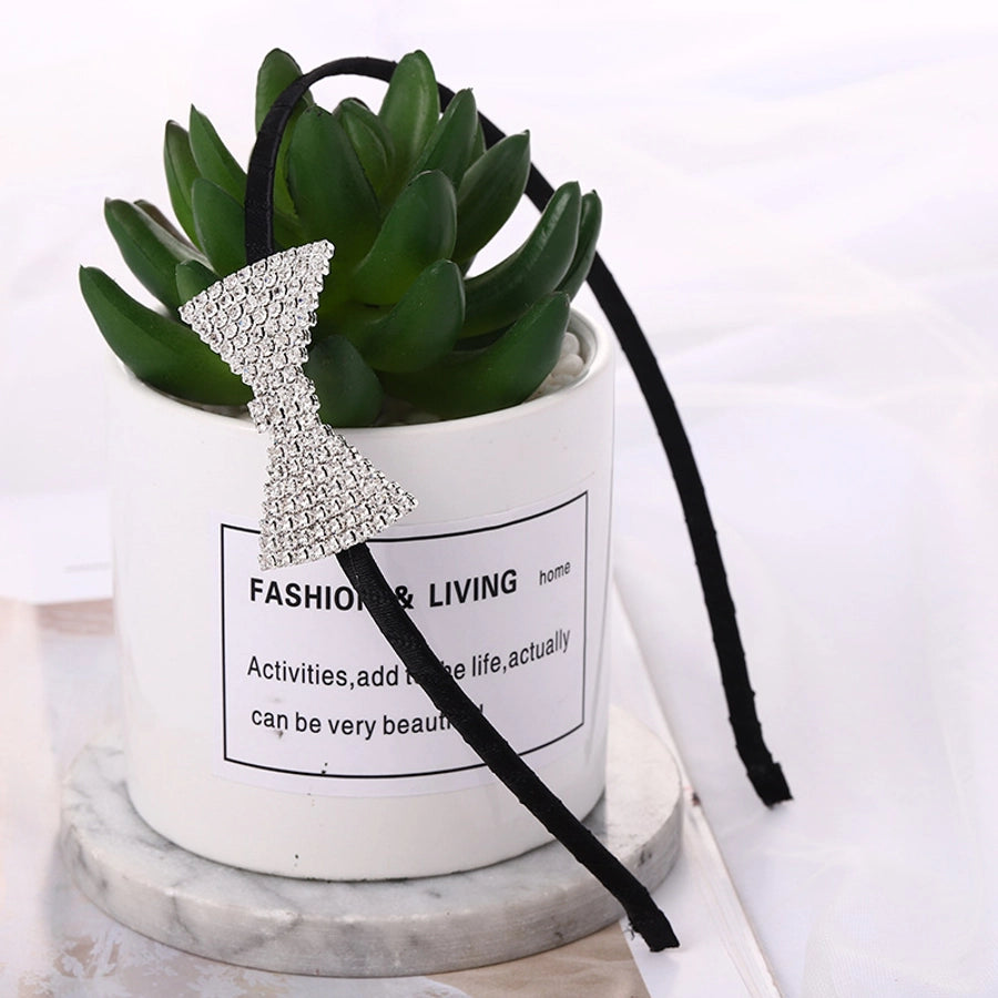 women's simple style bow knot rhinestone hair band