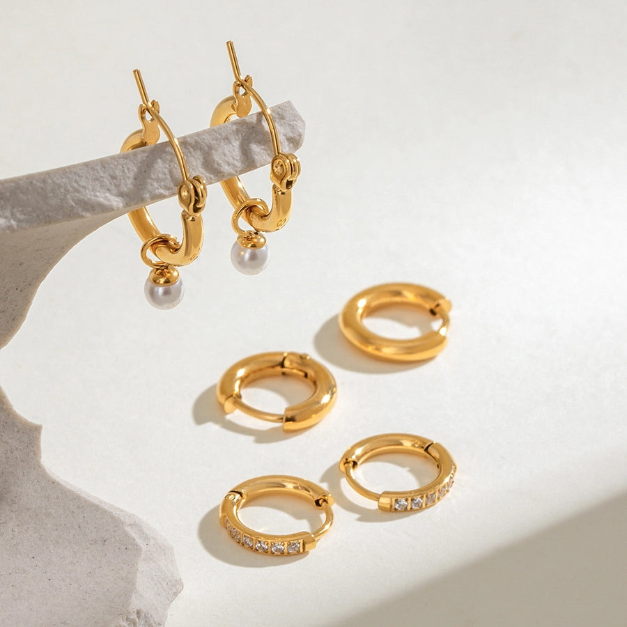 1 Set Simple Style Classic Style Geometric 304 Stainless Steel Earrings