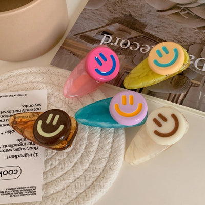 cute simple style Smile face arylic hair clip