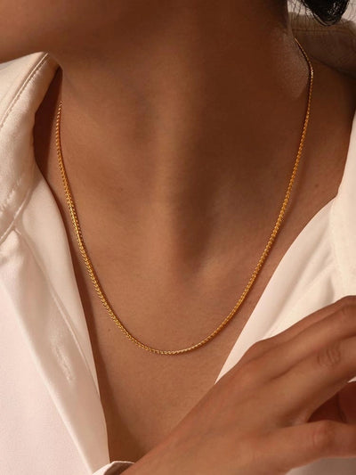 Jewelry IG Style Simple Style Solid Color 201 Stainless Steel 18K Gold Plated Handmade Necklace