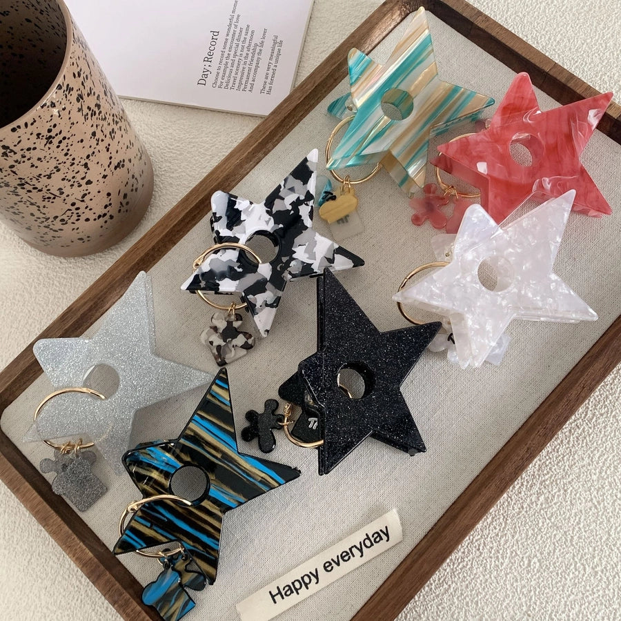 simple style star acetic acid sheets hair claws