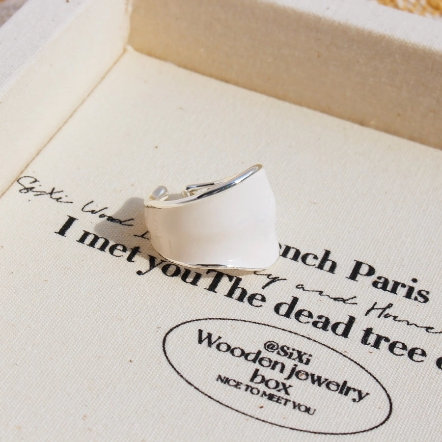 Drip glazed Brass 24K Gold Plated Inlay Leaves Water Droplets Zircon Open Rings