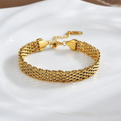 new  trend chain metal thick titanium steel bracelet women's clavicle chain woven snake bone chain jewelry
