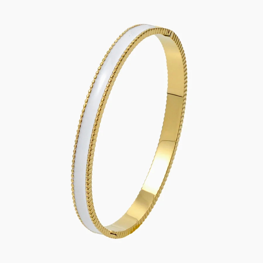Nordic Style Luxurious Artistic Colorful Titanium Steel Gold Plated Titanium Steel Bangle In Bulk