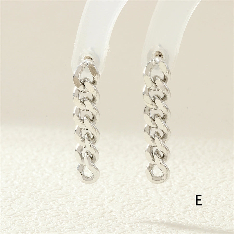 1 Pair IG Style Simple Style Commute chain Copper 18K Gold Plated Drop Earrings