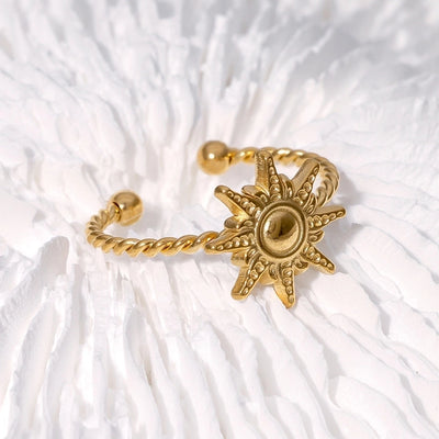 Jewelry Modern Style Simple Style IG Style Sun 304 Stainless Steel 18K Gold Plated Stainless Steel Rings