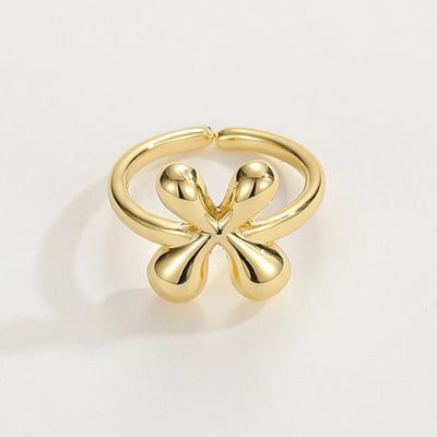 Copper Hollow Out Letter Copper Rings