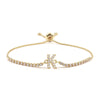 Copper Inlay Letter Zircon Bracelets
