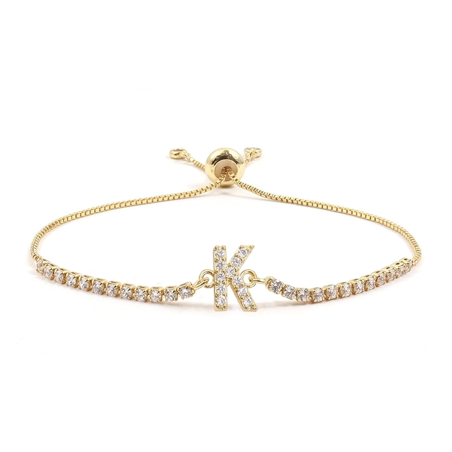 Copper Inlay Letter Zircon Bracelets