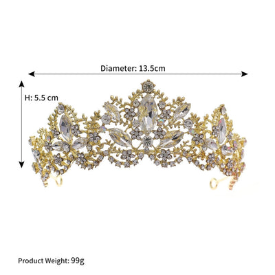 baroque  prom crown rhinestone pearl headband