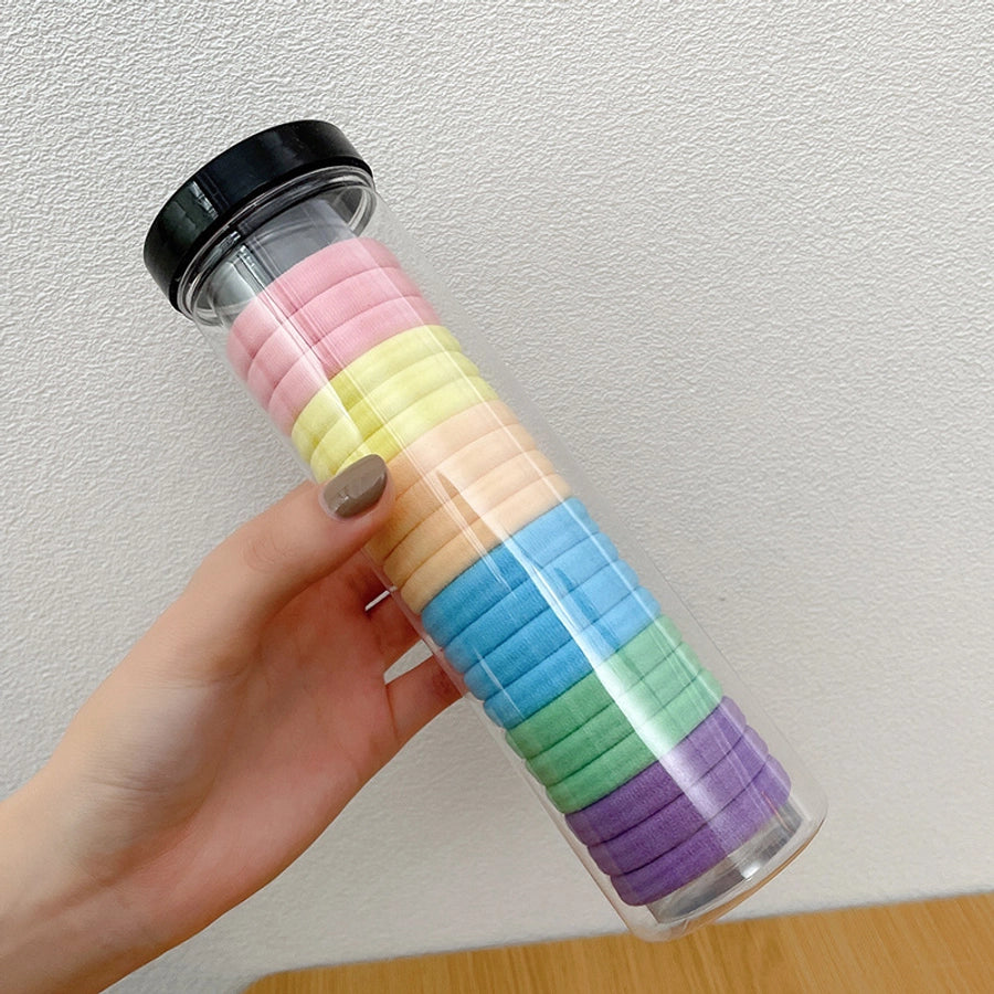 women's simple style multicolor nylon handmade hair tie