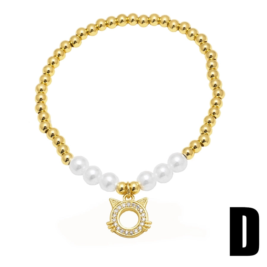 Copper 18K Gold Plated Inlay Owl Butterfly Elephant Zircon Bracelets