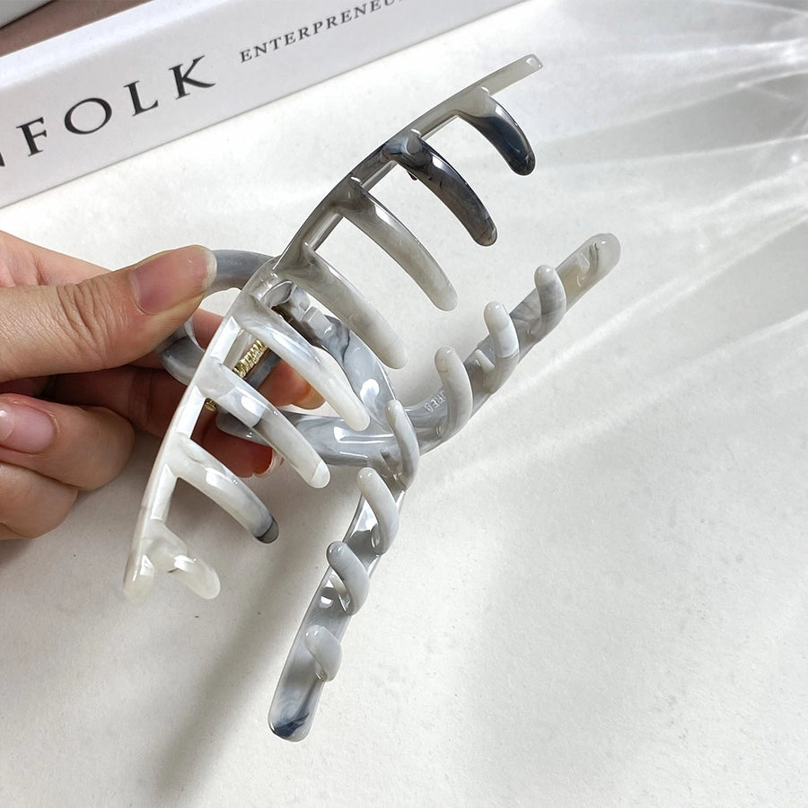 Guofeng Ink Color New Pink Mountain Geometric Shark Clip Hairpin New Chinese Style Back Head Clip  Clip