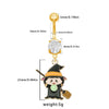 1 Piece Belly Rings Rock Punk Pumpkin Bat Skull 316 Stainless Steel  Alloy Epoxy Inlay Rhinestones Zircon Gold Plated