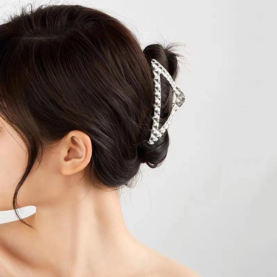 simple style solid color metal hair claws