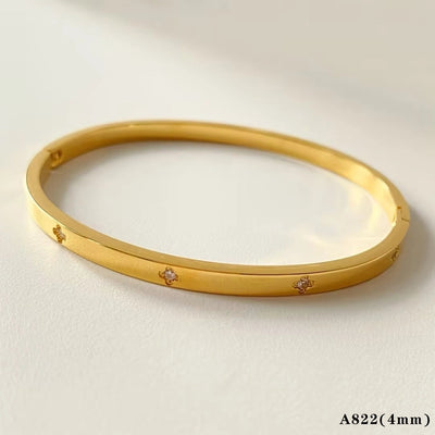 Casual Elegant Heart Shape 304 Stainless Steel 16K Gold Plated White Gold Plated Bracelets Bangle In Bulk