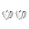 1 Pair IG Style Heart Shape 304 Stainless Steel Earrings