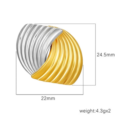 1 Pair Simple Style Stripe 304 Stainless Steel Ear Studs