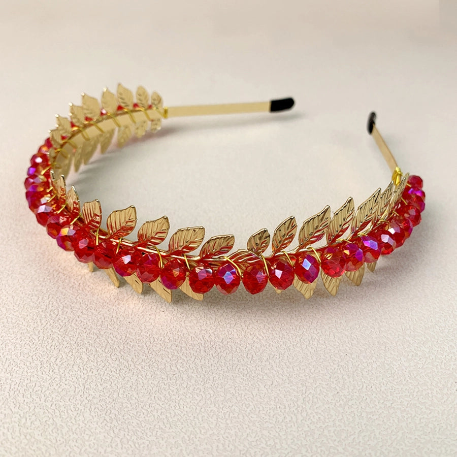 modern style solid color crystal handmade hair band