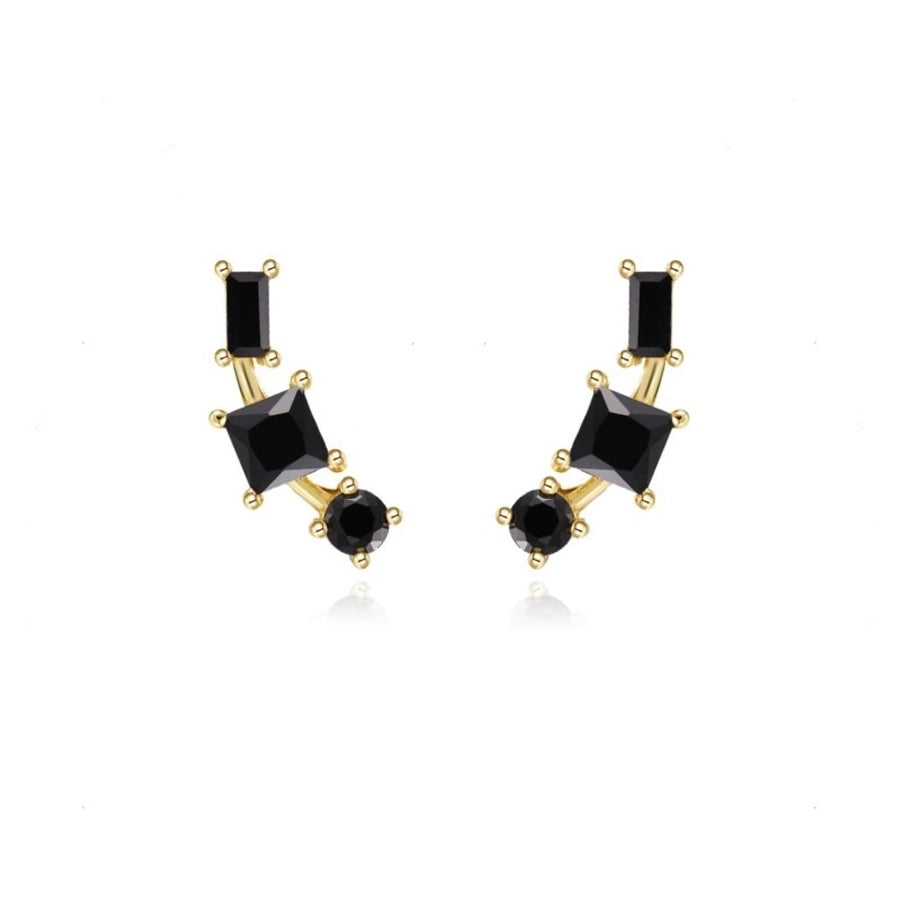 1 Pair Casual Elegant Geometric Copper Zircon Drop Earrings Ear Studs