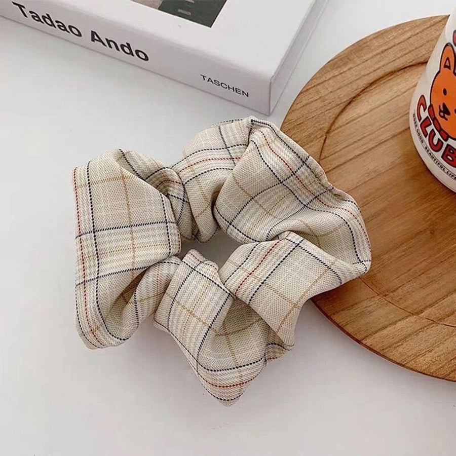 cute solid color cloth flannel hair tie