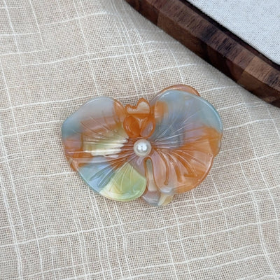 Korean Style Elegant Acetate Texture Phalaenopsis Barrettes Duckbill Clip Niche Design Exquisite Bang Clip Accessories