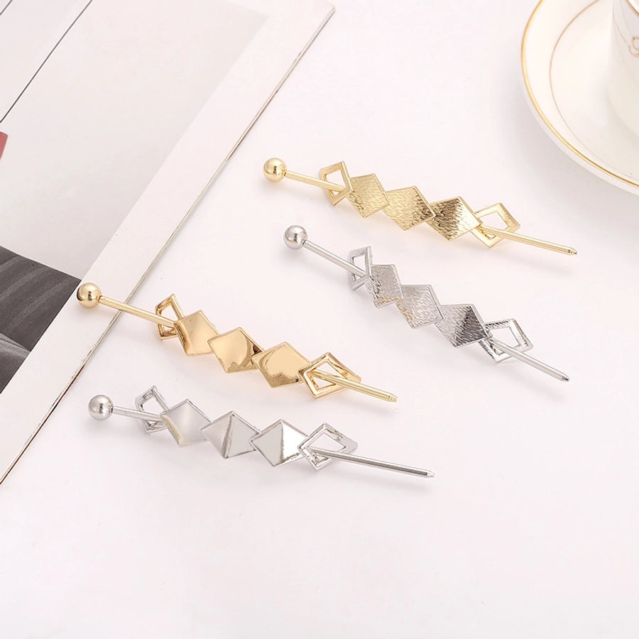 women's simple style geometric metal plating hair clip
