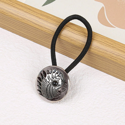 Women's Classical Ethnic Style Classic Style Cross Round Cattle Alloy Polyester Inlay Turquoise Hair Tie