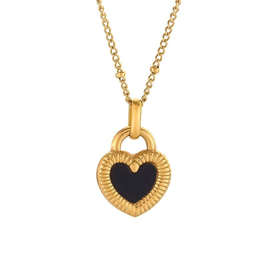 Jewelry Tropical Simple Style Classic Style Heart Shape 304 Stainless Steel 18K Gold Plated Plating Jewelry Set