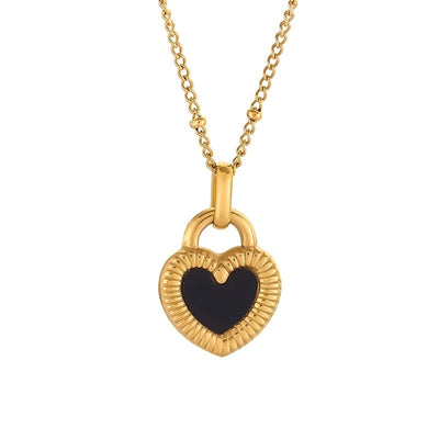 Jewelry Tropical Simple Style Classic Style Heart Shape 304 Stainless Steel 18K Gold Plated Plating Jewelry Set