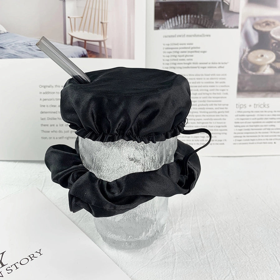 Nightclub Anti-Medicine Artifact Elastic Rubber Band Cup Lid Set  Color Diamond-Embedded Large Intestine Hair Ring Hair Rope for Women