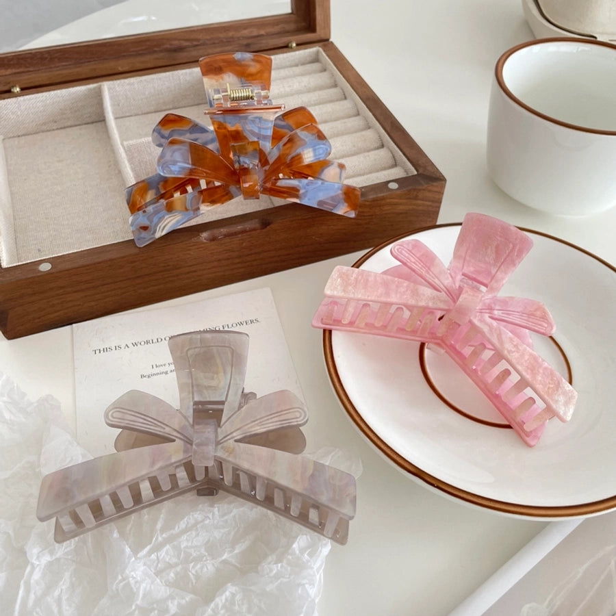 Women's Simple Style Artistic Bow Knot Acetic acid sheets Hair Claws